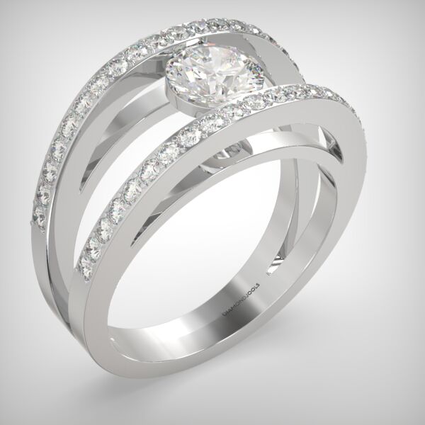 PAVE SOLITAIRE RING  LR237